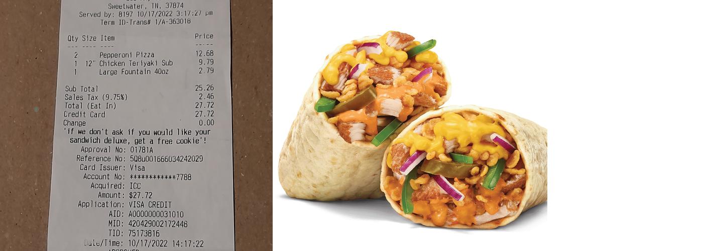 Subway Menu