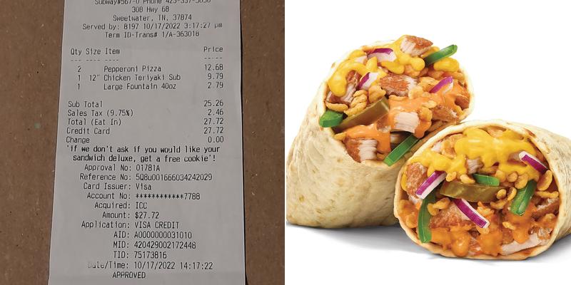 Subway Menu