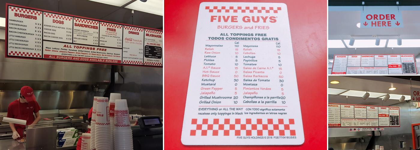 Five Guys Menu