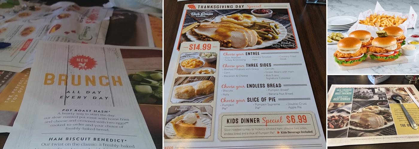 Bob Evans Menu