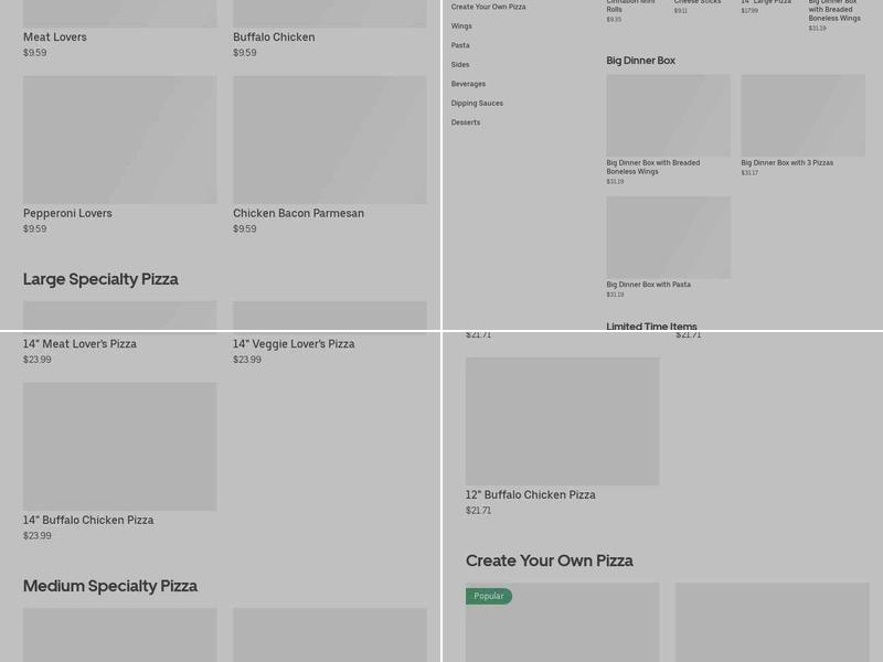 Pizza Hut Menu