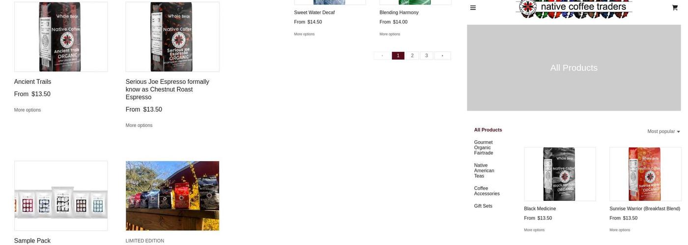 Native Coffee Traders Menu