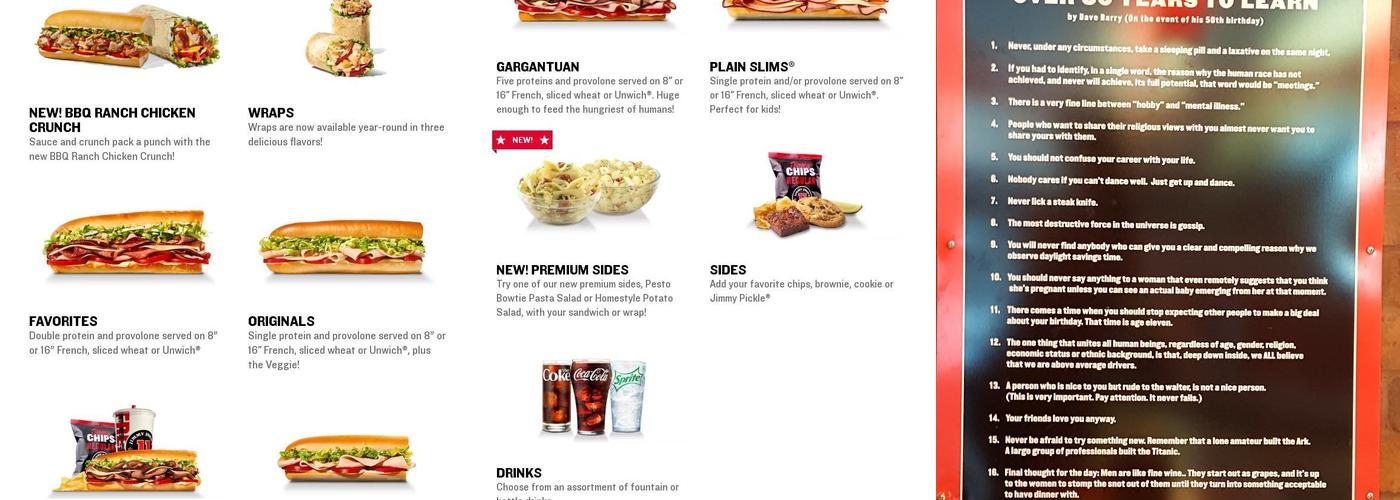 Jimmy John's Menu