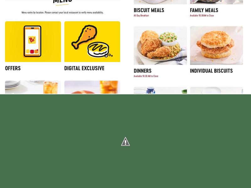 Bojangles Menu
