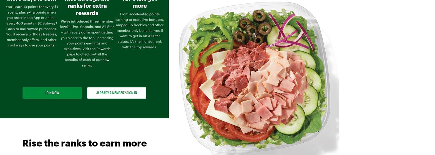 Subway Menu