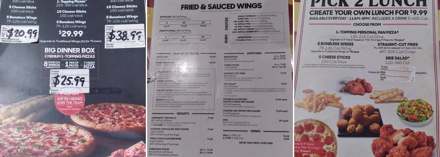 Pizza Hut Menu