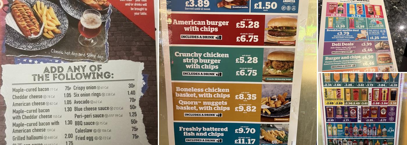 The Hornet - JD Wetherspoon Menu