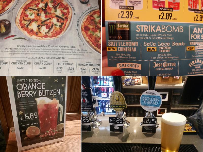 The Hedgeford Lodge - JD Wetherspoon Menu