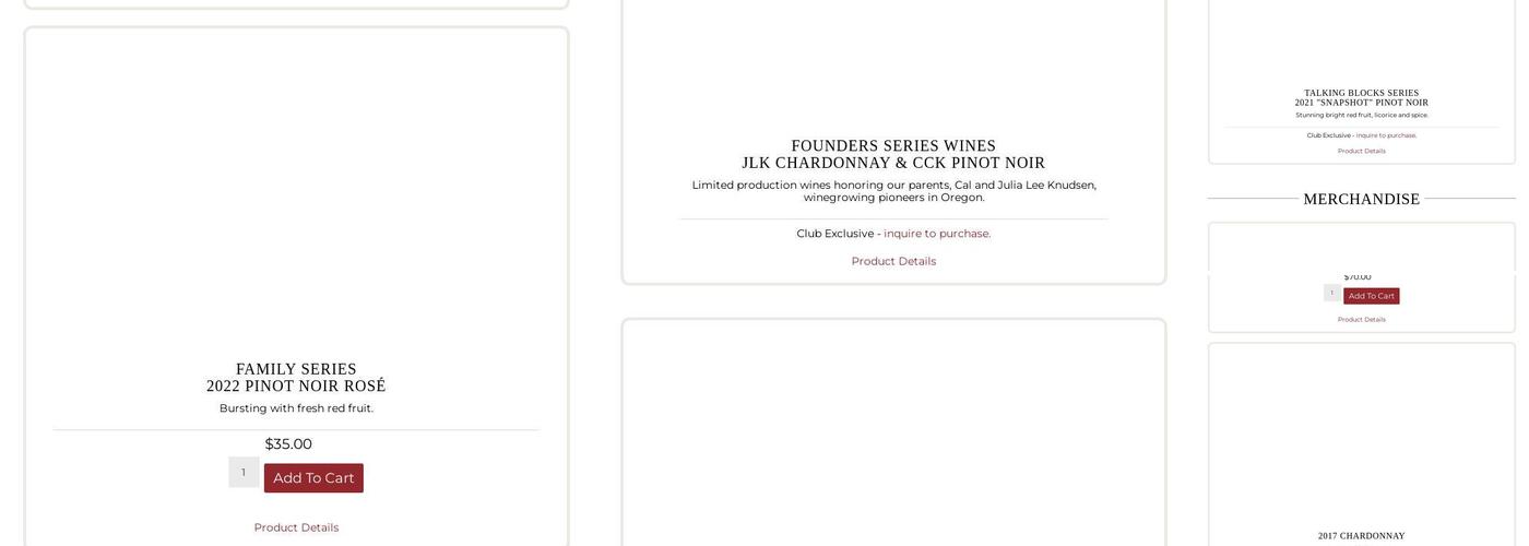 Knudsen Vineyards Menu