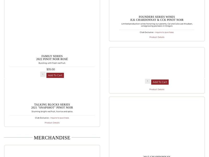 Knudsen Vineyards Menu