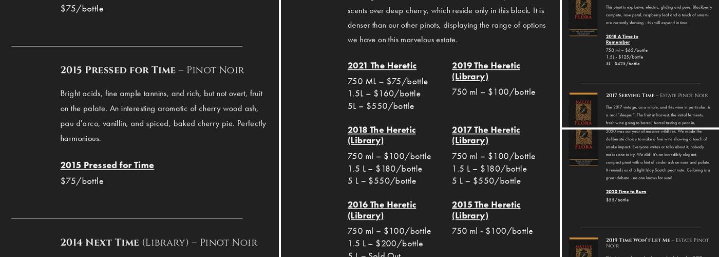 Native Flora Menu