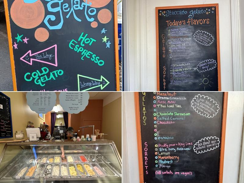 Staccato Gelato Menu