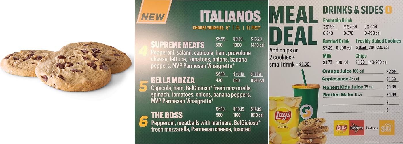 Subway Menu