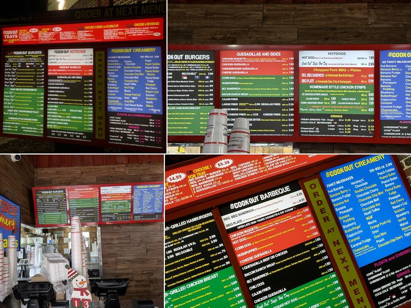 Cook Out Menu