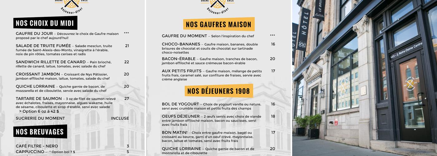 Le Gaufré 1908 Menu