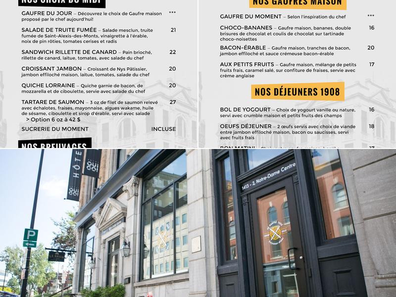 Le Gaufré 1908 Menu