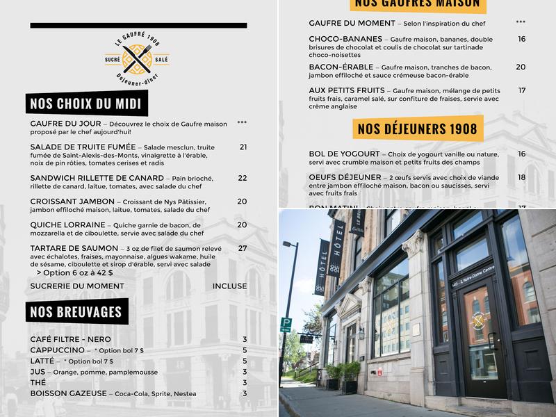 Le Gaufré 1908 Menu