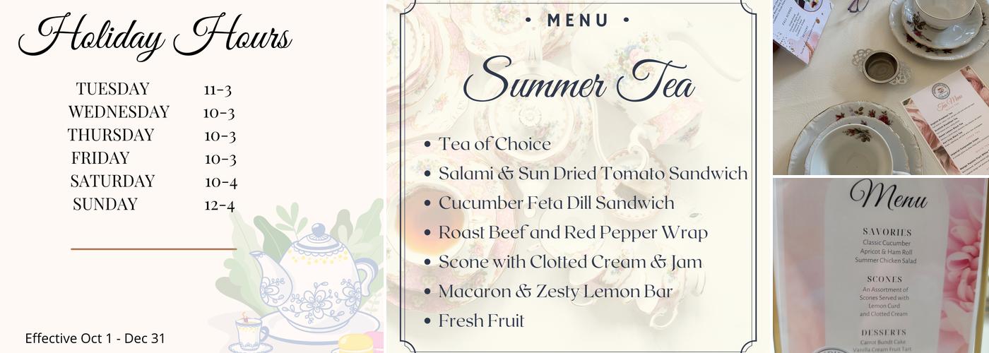 The Tearoom on Main (formerly Serendipi-Tea) Menu
