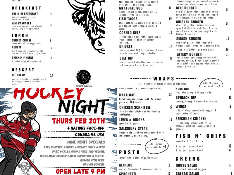 HWY 16 Eatery Menu