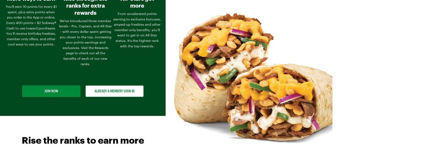 Subway Menu