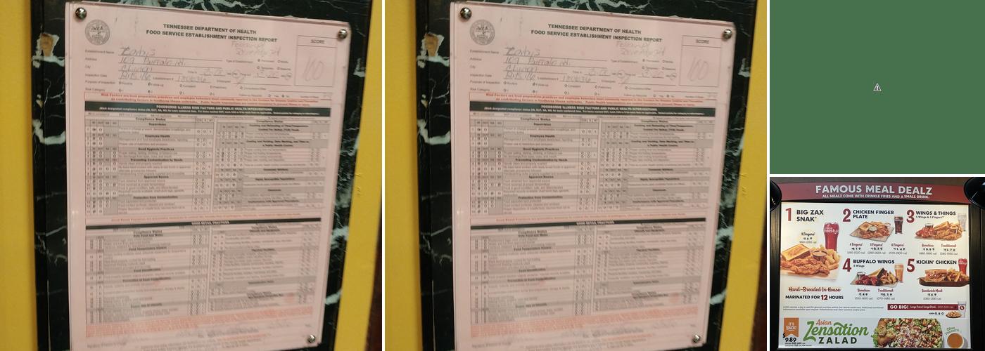 Zaxby's Chicken Fingers & Buffalo Wings Menu