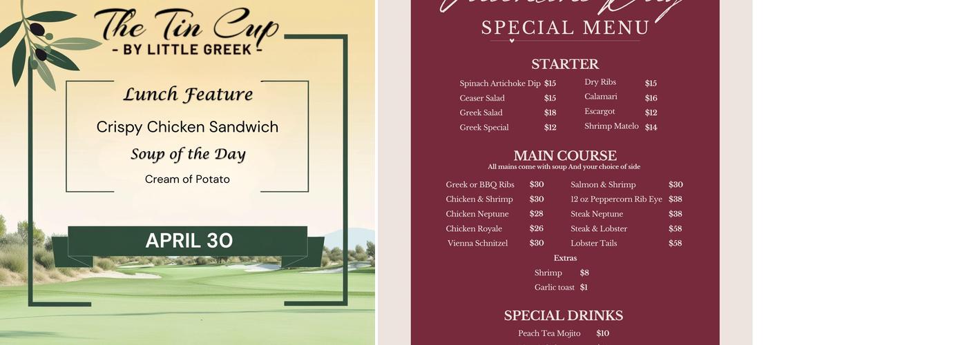 Tin Cup by Little Greek Menu