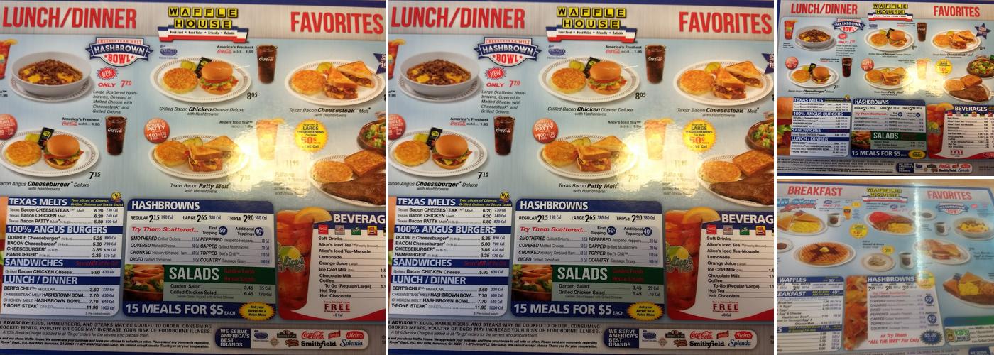 Waffle House Menu
