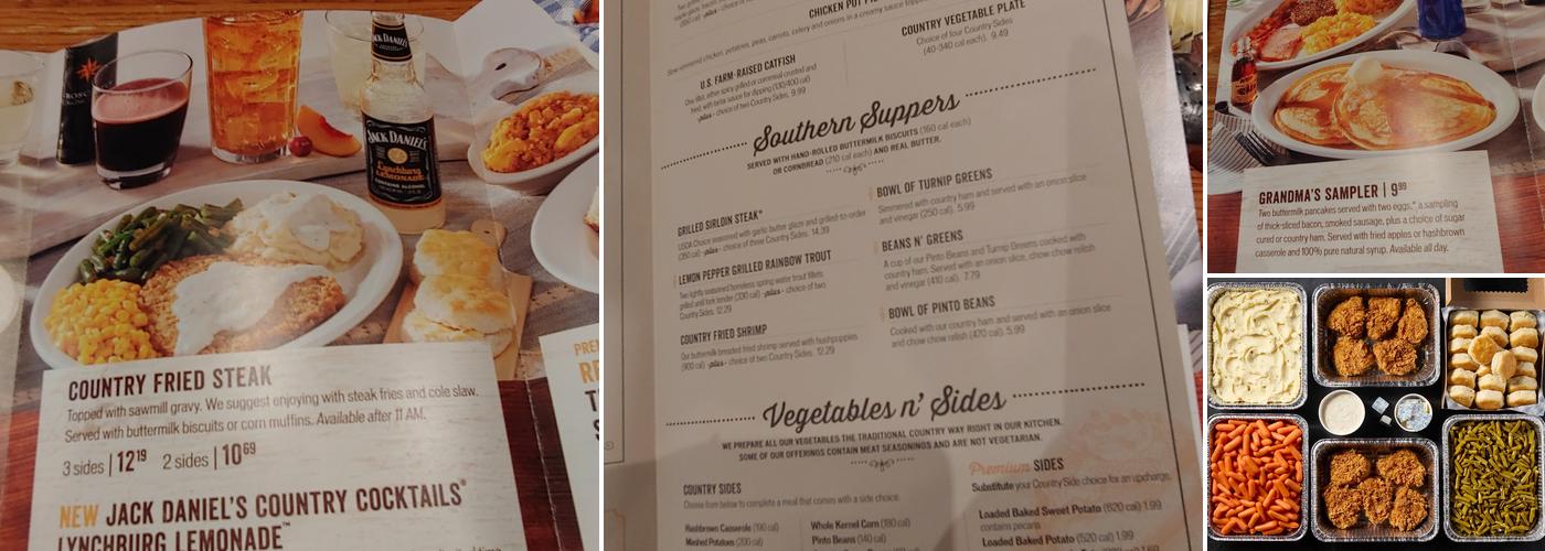 Cracker Barrel Old Country Store Menu