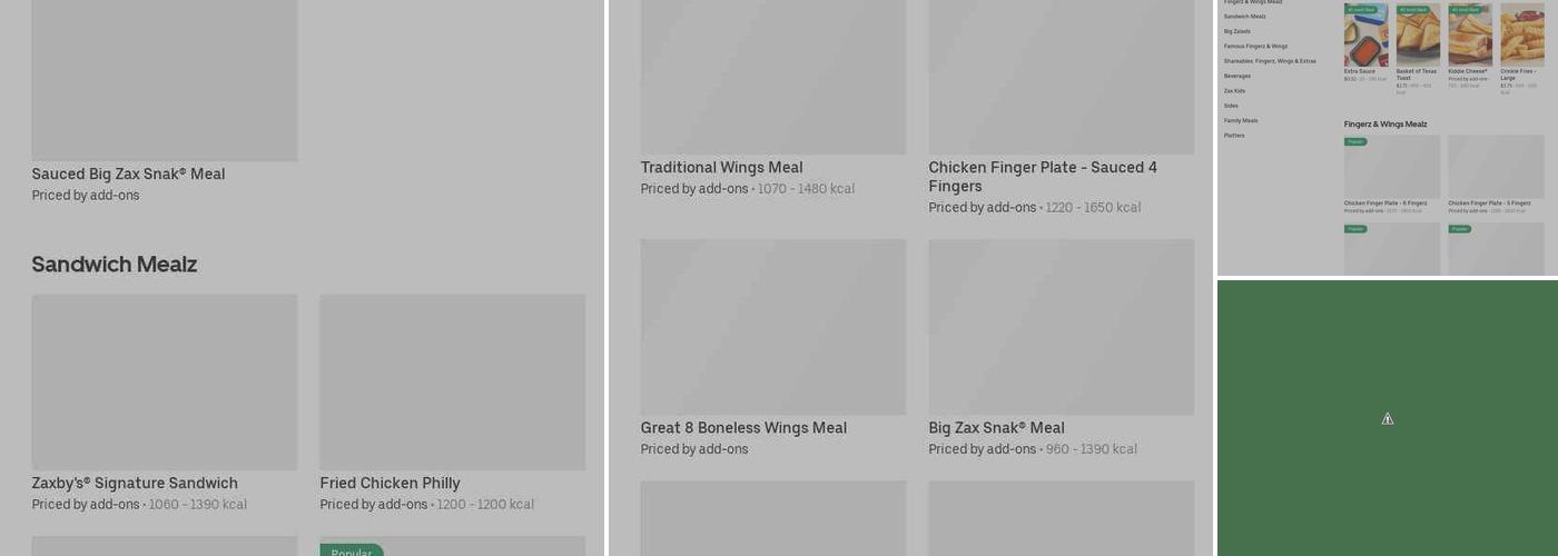 Zaxby's Chicken Fingers & Buffalo Wings Menu