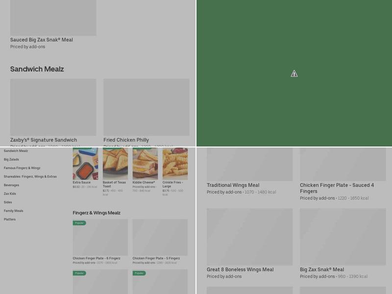 Zaxby's Chicken Fingers & Buffalo Wings Menu