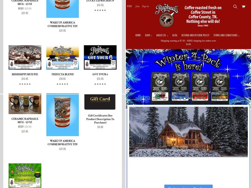 Raphael's Roastery Menu