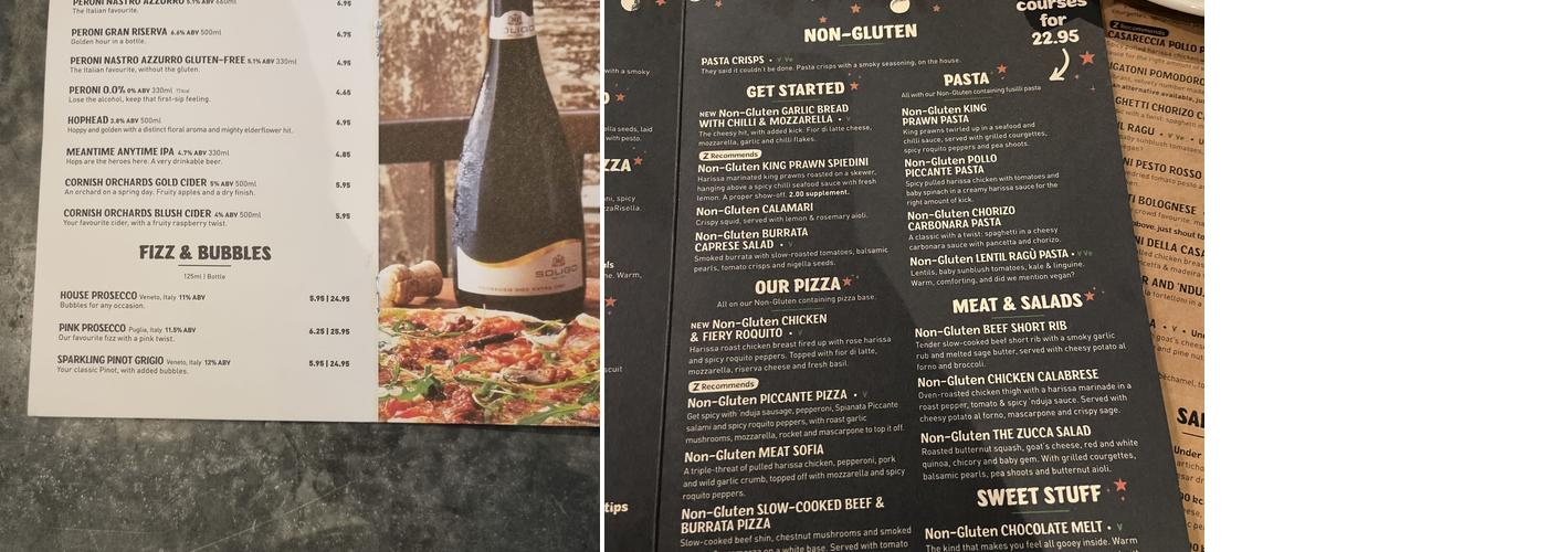 Zizzi Menu