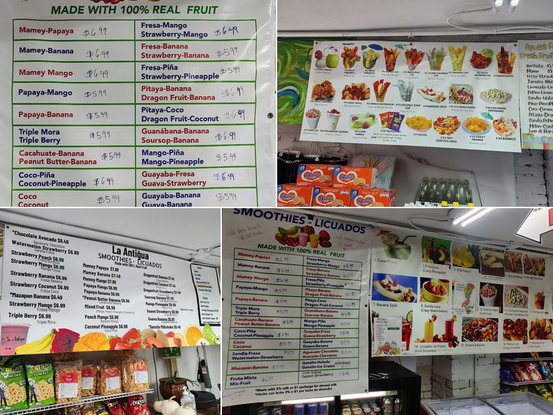 La Antigua Fruit & Smoothie Bar Menu