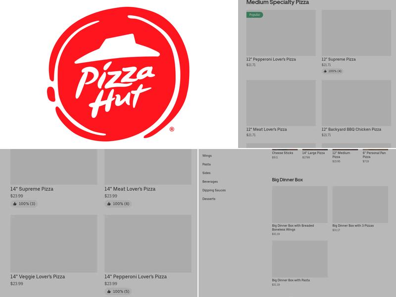Pizza Hut Menu