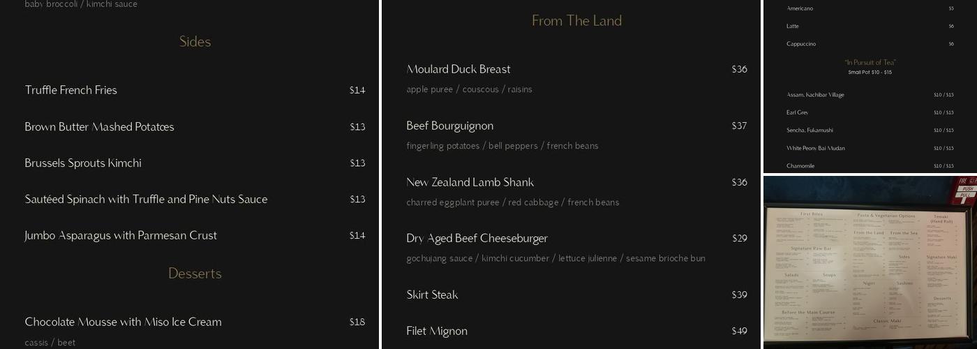 Level Restaurant & Bar Menu