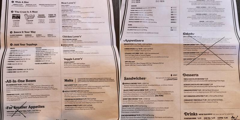 Pizza Hut Menu