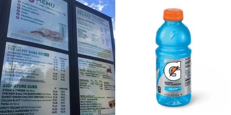 Subway Menu