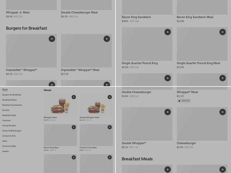 Burger King Menu