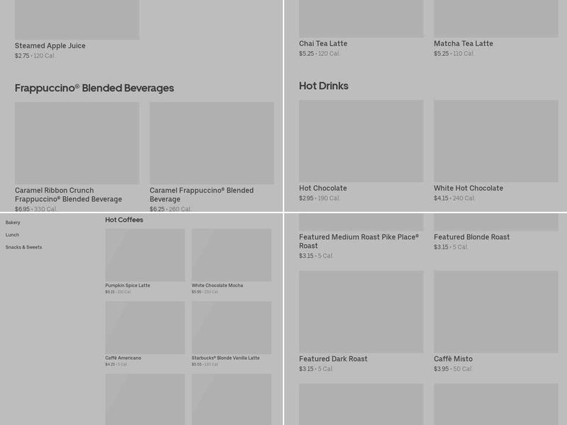 Starbucks Menu
