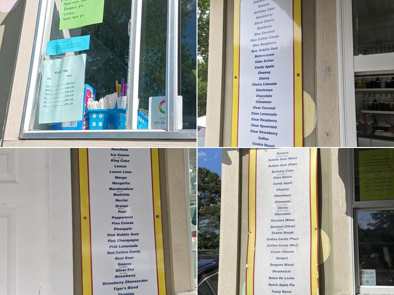 Kickin' Ice - Shaved Ice Menu