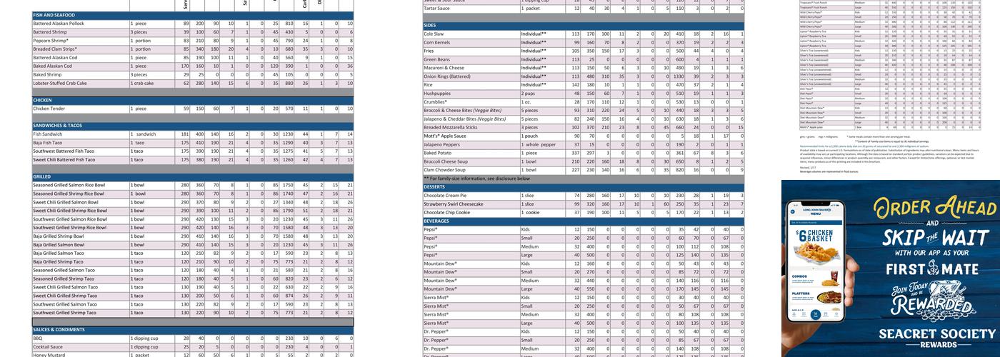 Long John Silver's Menu
