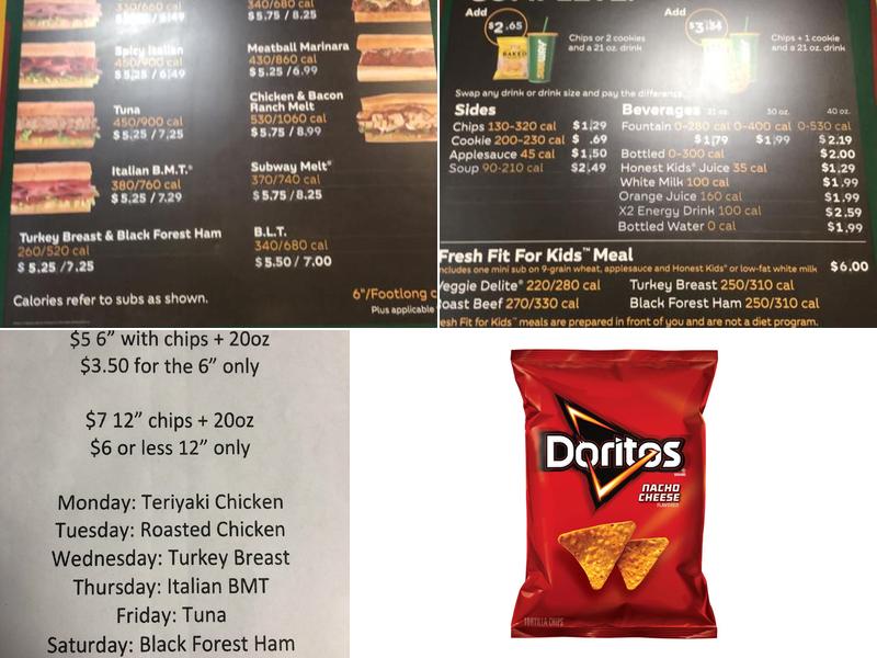 Subway Menu
