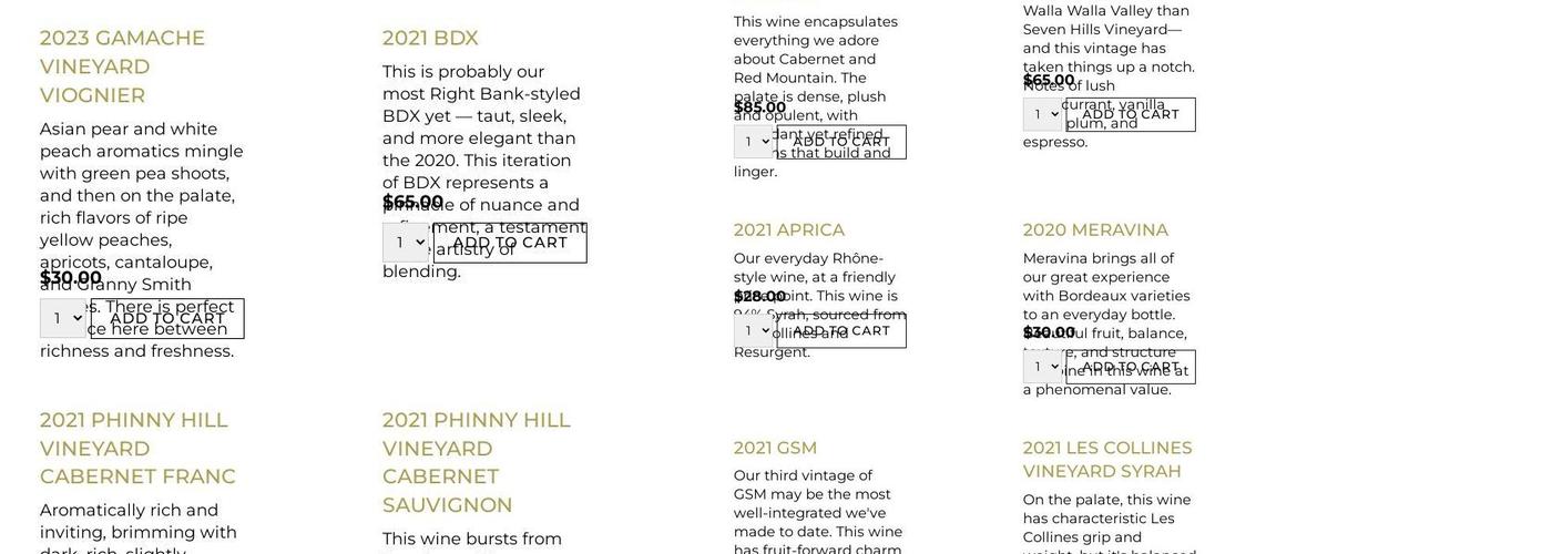 Prospice Wines Menu