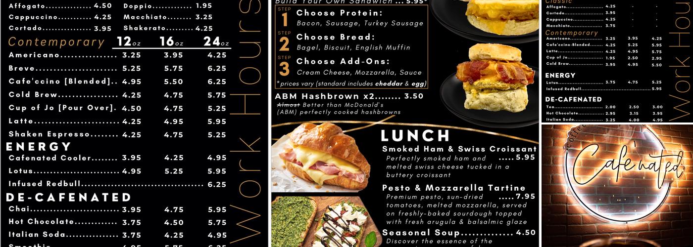 Cafenated Menu