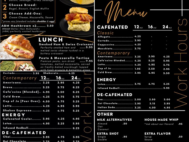 Cafenated Menu