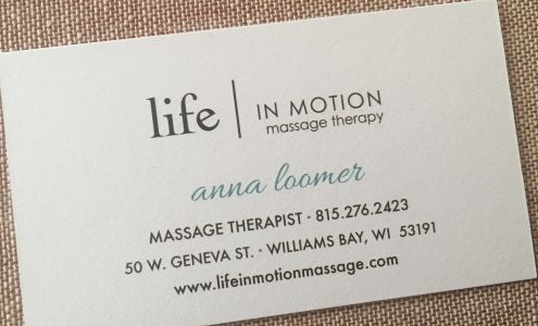 Life in Motion Massage Therapy 50 W Geneva St, Williams Bay Wisconsin 53191