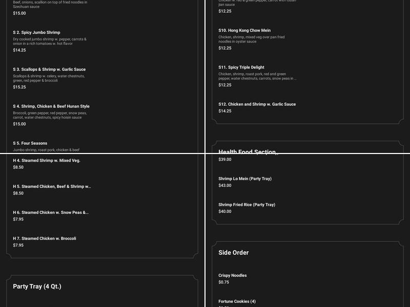 Cheng's Kitchen Menu