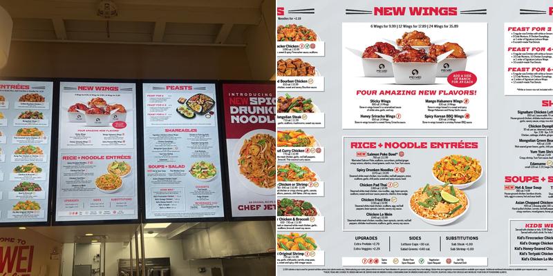 Pei Wei Asian Kitchen Menu