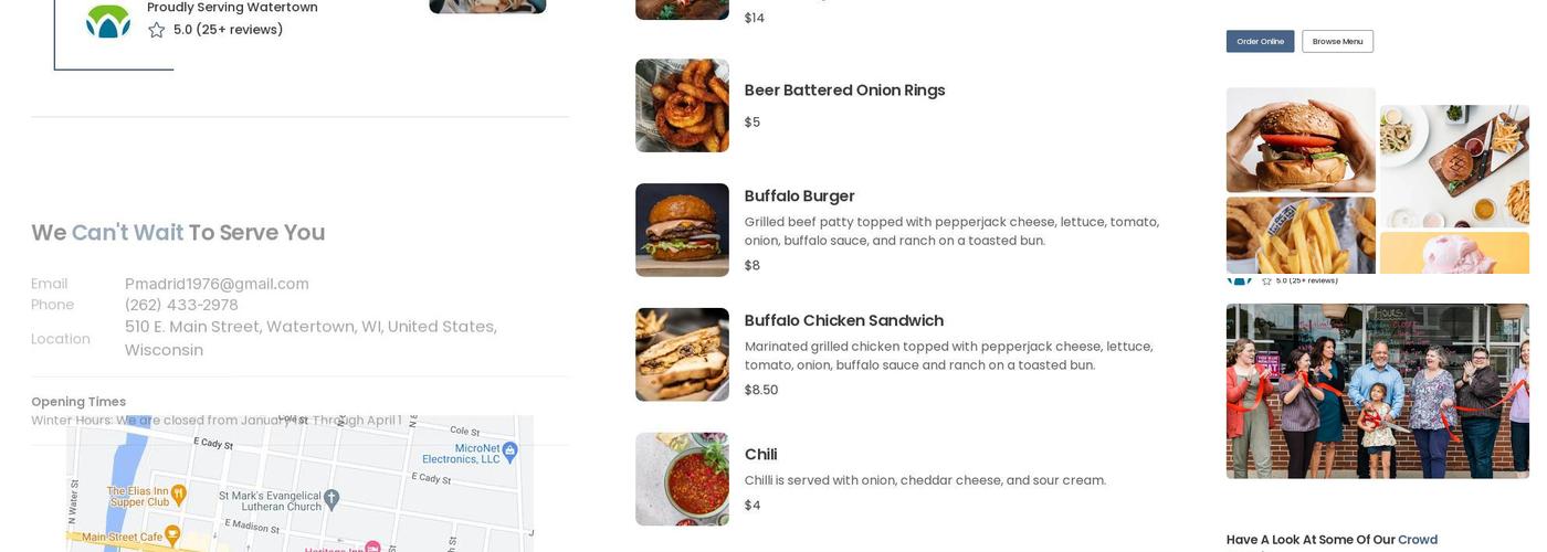 Schuett’s On East Main Street Menu