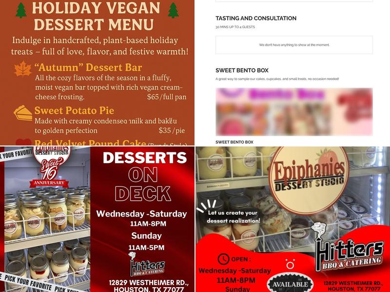 Epiphanies Dessert Studio Menu